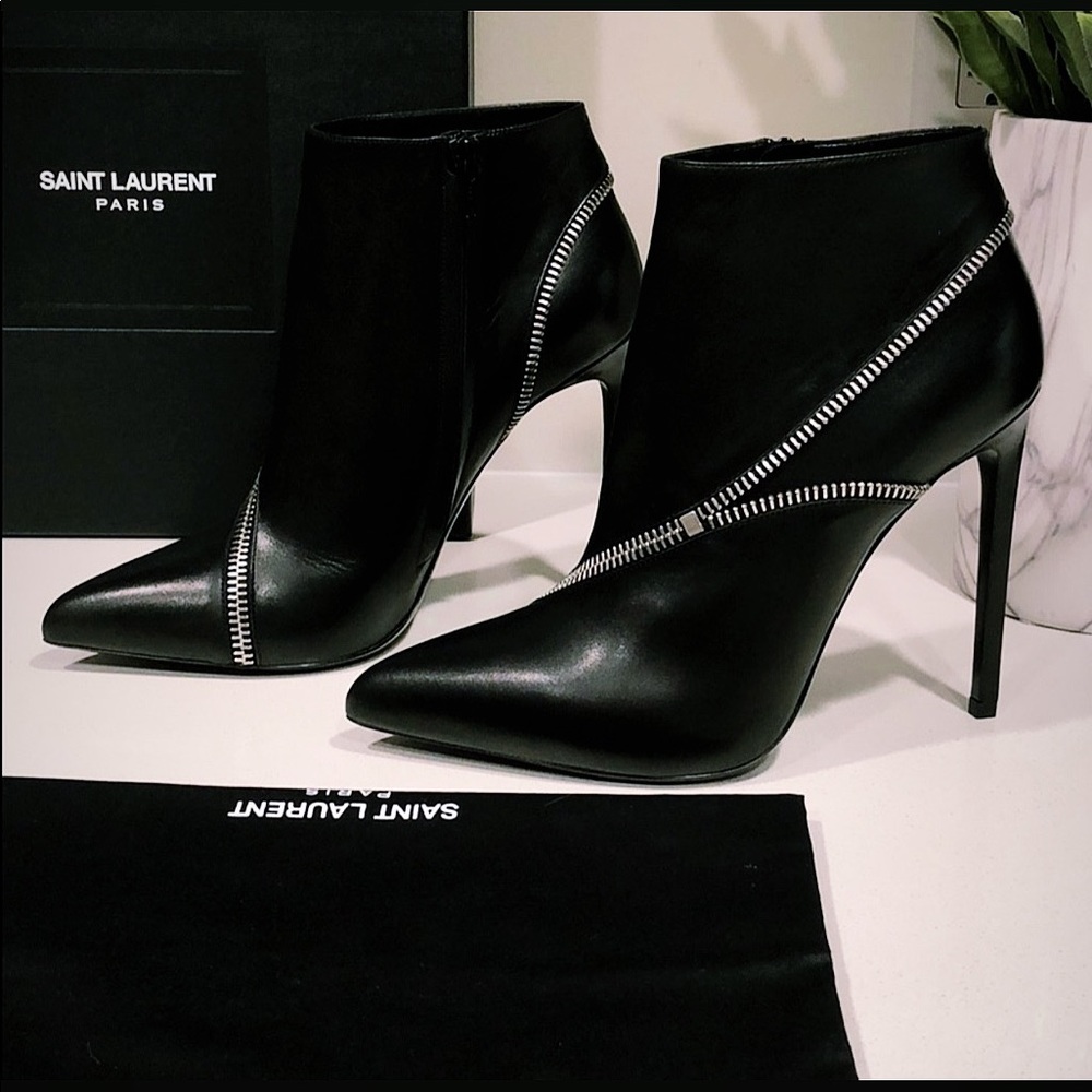 NEW! Saint Laurent Paris Bottine Zipper Booties